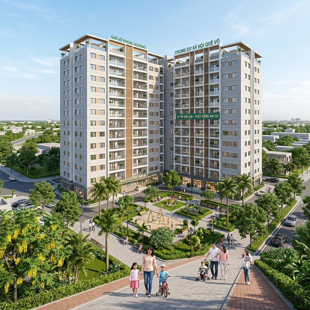 Phối cảnh dự án Nhà ở xã hội Tùng Bách Quế Võ